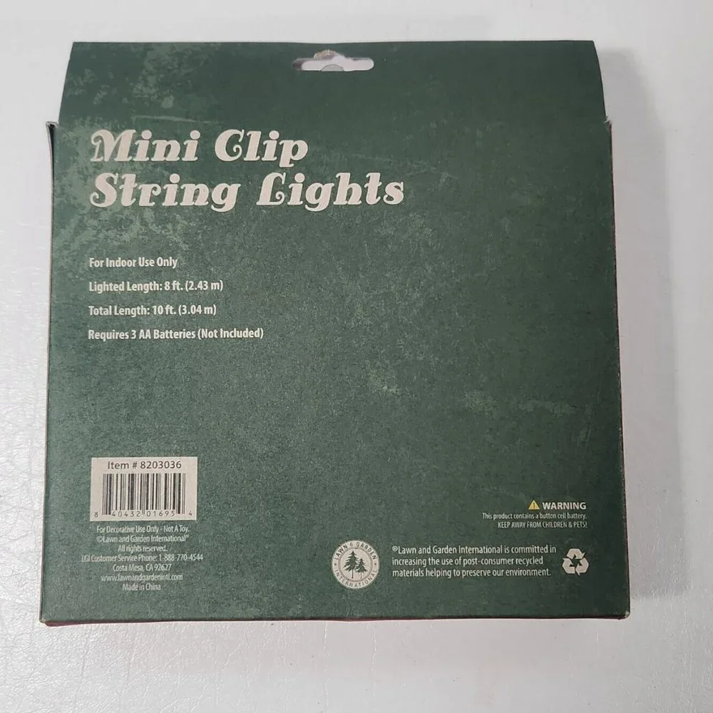 String Lights LED Christmas Mini Clip Snow chips New 8ft 6 Indoor